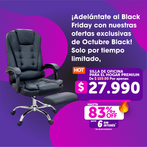 Silla De Oficina Masajeador Presidencial Stephan - Desillas Color Negro