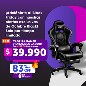 Silla Gamer Vidita Gx2000 Ergonómica Presidencial Reclinable Con Reposapiés Videojuego Pc Profesional