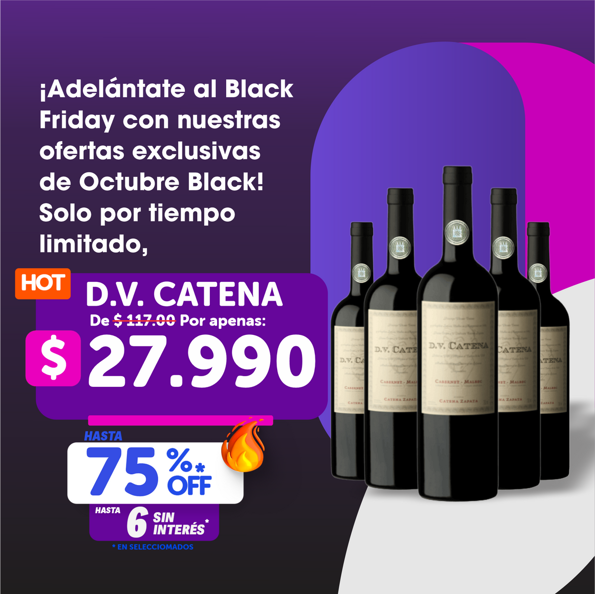 Vino Dv Catena Cabernet Malbec X 750ml Pack X6